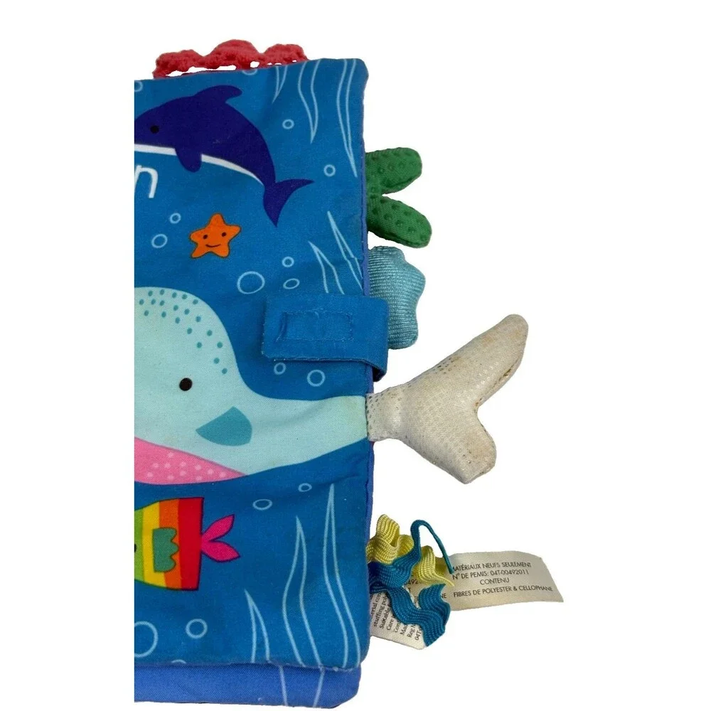 Make Believe Ideas Ocean Fun Soft Cloth Book Baby Toddler Sensory Touch Feel